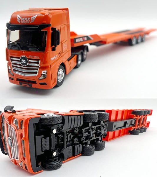 Die-cast Flatbed Truck (ORANGE), 1:50, Metal, Huina 1730 Carousel 1