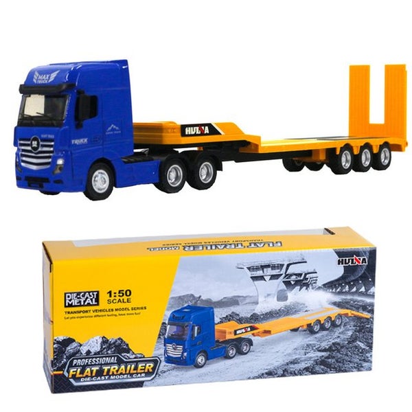 Die-cast Flatbed Truck (BLUE & YELLOW), 1:50, Metal, Huina 1730 Carousel 1