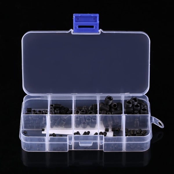 200pcs Hex Socket Head Grub Set Screw Cup Point Assortment Kit With Box Carousel 1