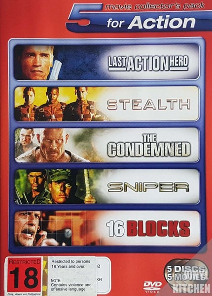 5 Movie Collector's Pack (Last Action Hero / Sniper / Stealth / 16 Blocks) - ...64456564002433110