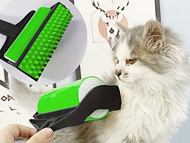 2-Piece Washable Lint Roller Set Reusable Sticky Pet Hair Picker Pet Hair Brush Carousel 2