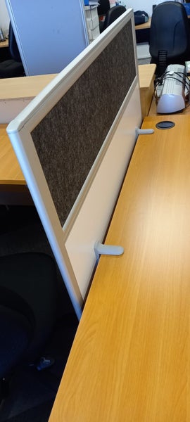 New desk hung Partition Screen 1800 x 900 (translucent) on clearance @ Precision Carousel 8