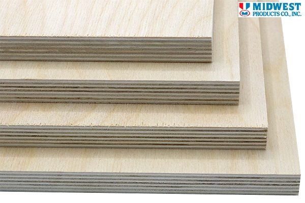 Midwest 5306 Craft Plywood 1/8 x 12 x 24" (3.18 x 304.8 x 609.6mm) - 1 Sheet Carousel 1