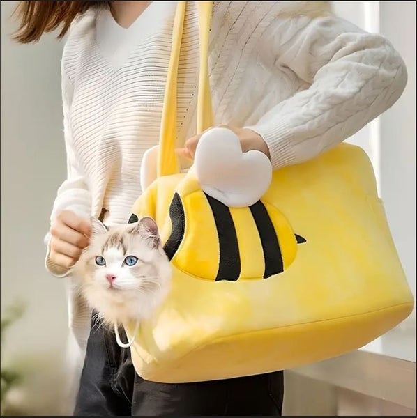 Cute Bee Style Warm & Portable Cat Bag With Safety Buckle, Pet Transport Bag Carousel 1