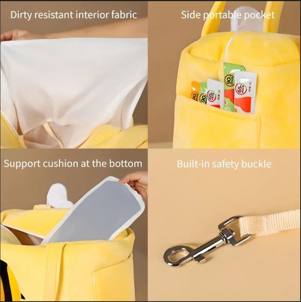 Cute Bee Style Warm & Portable Cat Bag With Safety Buckle, Pet Transport Bag Carousel 6