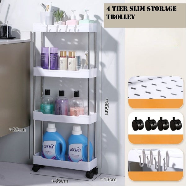 Brand New 4-Tier Laundry Storage Cart Cabinet Shelves Rack*Hot SALE Carousel 1