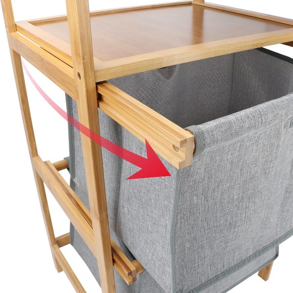 Bamboo 2-Tier Rack with 2 Drawers Carousel 7