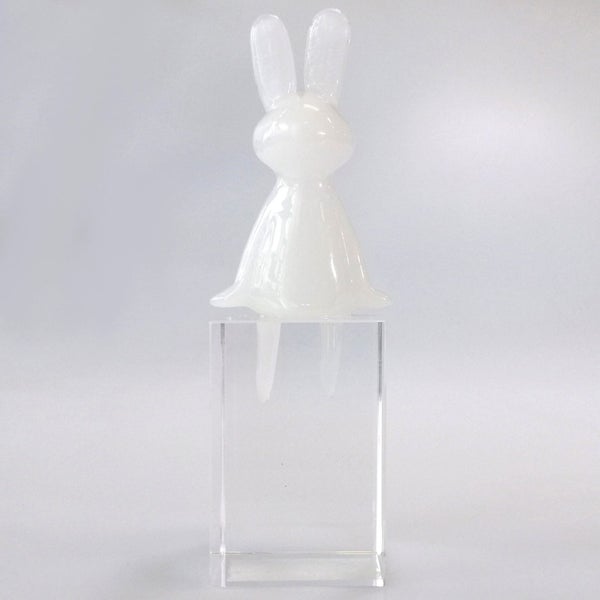 White Glass Sitting Rabbit Figurine62994464846723113