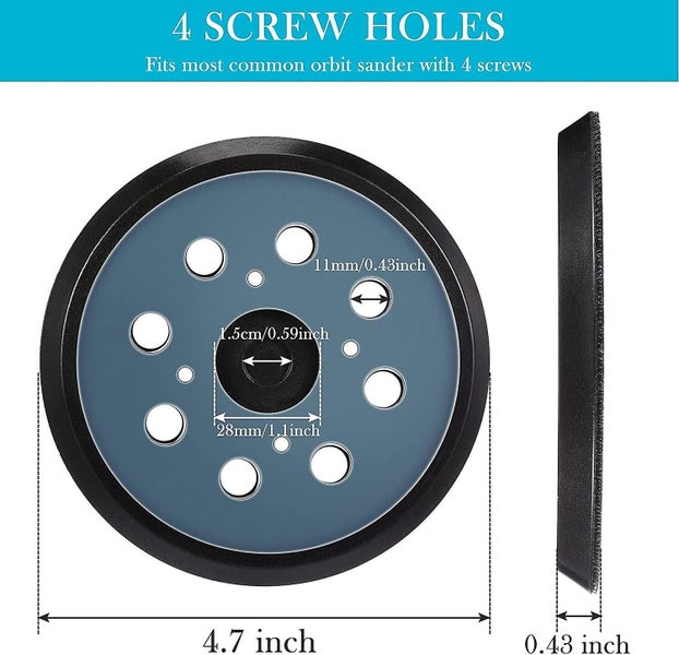 2 Pieces 125mm Replacement Orbital Sanding Pad 8 Hole Hook And Loop Sanding Pad Carousel 2