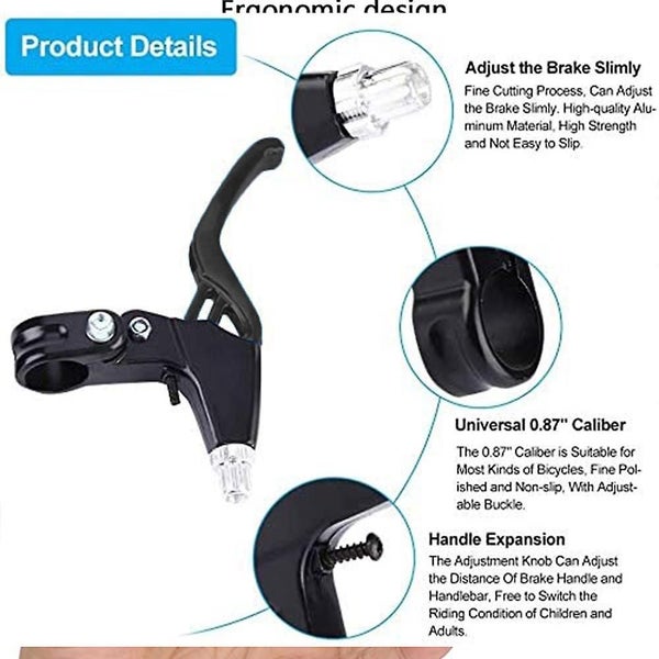 Bike Brake Levers, Universal Handlebar Aluminum Alloy Bicycle Handle For Mountai Carousel 4