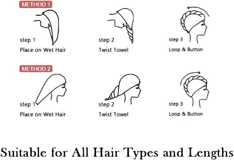 NEW Large Double Layer Thickened Fast Hair Drying Towel Wraps Carousel 6