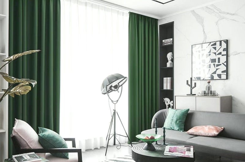 Thick & Heavy Linen Effect Blockout Thermal Ready to Hang Curtains Carousel 1