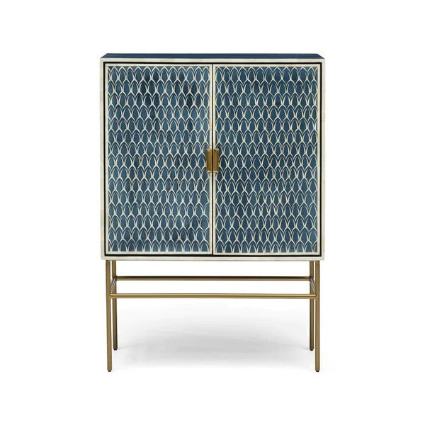 Raj Blue & Bone Inlay Cabinet Carousel 1