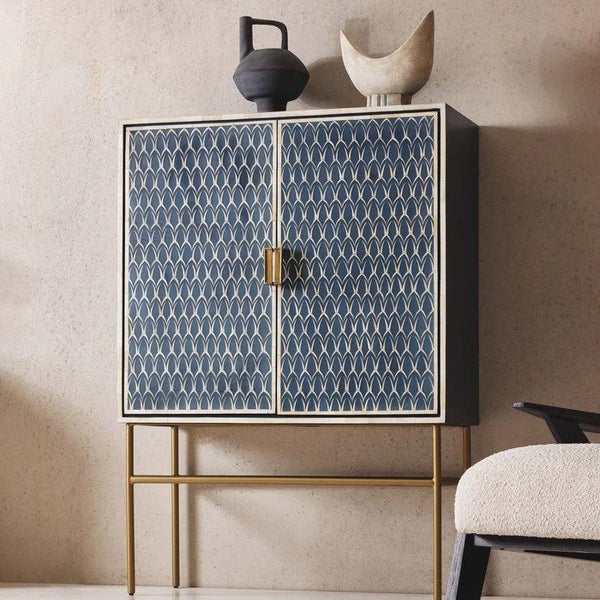 Raj Blue & Bone Inlay Cabinet Carousel 2
