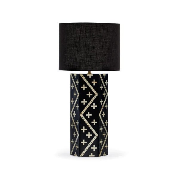 Criss Cross Bone Inlay Table Lamp Carousel 1