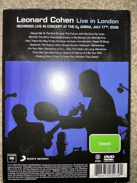 LEONARD COHEN LIVE IN LONDON DVD Carousel 2
