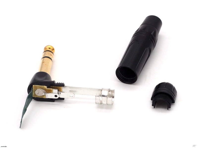 Gold Plated Metal Right Angle 6.35mm/ TRS Stereo Jack Plug QT203G (PC-42) Carousel 2