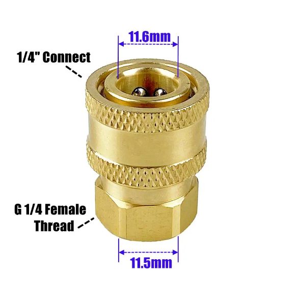Pressure Hose Adapter G1/4 Female x 1/4 QC Female Quick Connect Carousel 2