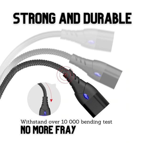 Magnetic Charging Cable - 2M - Red - Lightning / Micro USB / USB C62863853691906113