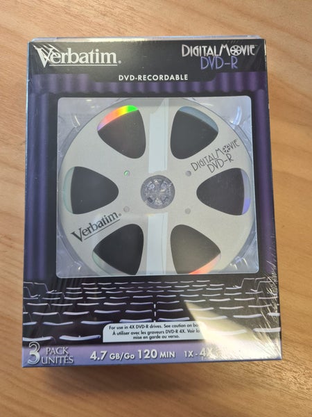 VERBATIM DIGITAL MOVIE DVD-R 4.7 GB 120 MIN 4X (3 PACK) Carousel 1