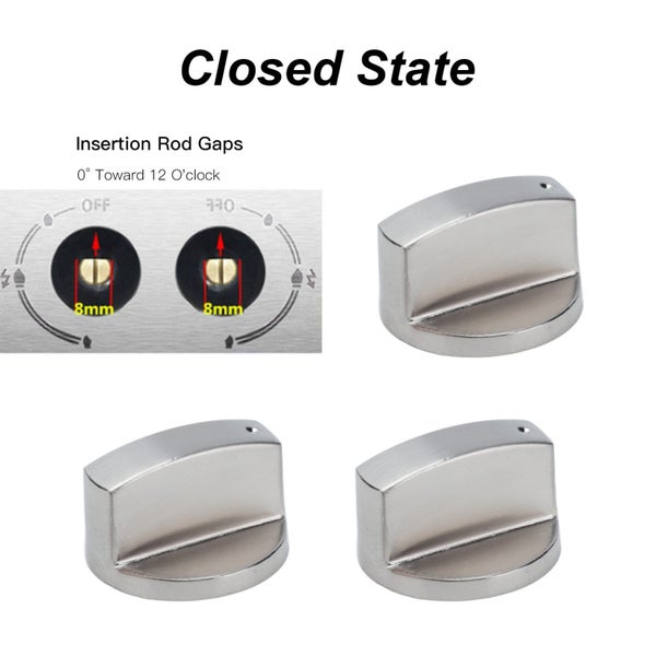 6Pcs 8mm Rotate Knob Zinc Alloy Control Knob Replacement for Kitchen Carousel 2