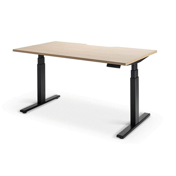 Enhance 1600mm x 800mm Electric Standing Desk - Black / Autumn Oak, Height Ad... Carousel 1