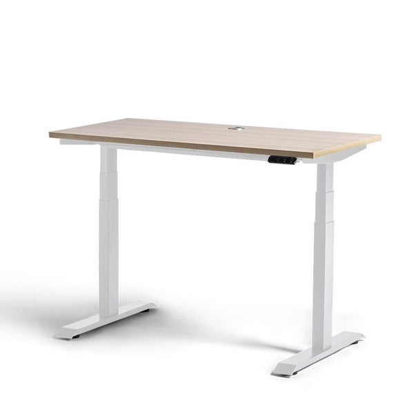 Rise 1200mm x 600mm Electric Height Adjustable Desk - White / Autumn Oak Carousel 1