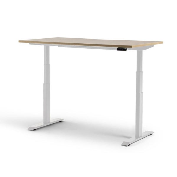 Rise 1600mm x 800mm Electric Height Adjustable Desk - White / Autumn Oak Carousel 1