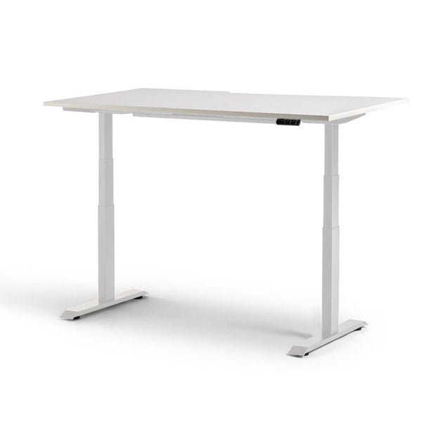 Rise 1600mm x 800mm Electric Height Adjustable Desk - White / White Carousel 1