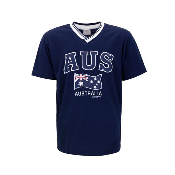 Mens Sports Jersey Top T Shirt Australia Souvenir Flag AUS - Navy Carousel 1