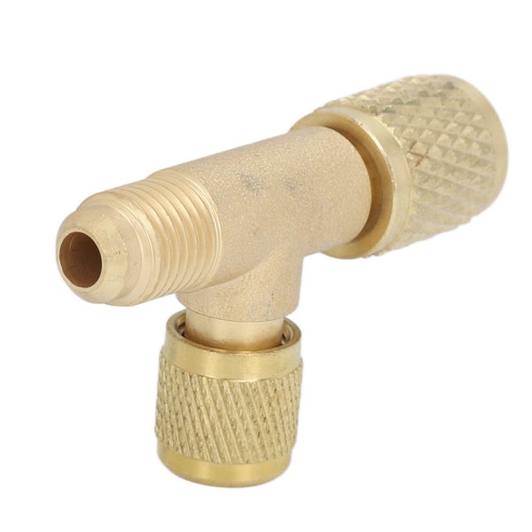 1/4in Valves Core Brass Tee Adapter Quick Coupler for Vacuum Gauge R22 R12 R134 Carousel 2