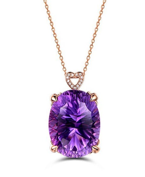 *CLEARANCE* Beautiful Amethyst Necklace / 925 Silver / Rose Gold Carousel 1