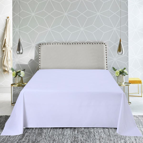 Luxury Hotel Experience 155GSM Percale White Flat Sheet - King Carousel 2