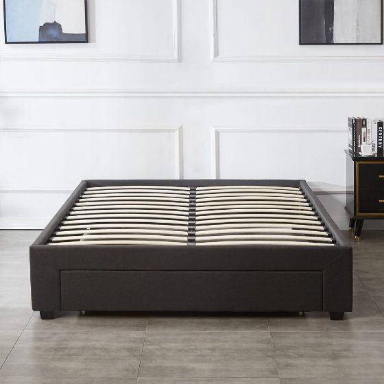 TORI QUEEN BED BASE GREY COLUOR FABRIC WITH POCKET SPRING MATTRESS 180mm thick Carousel 2