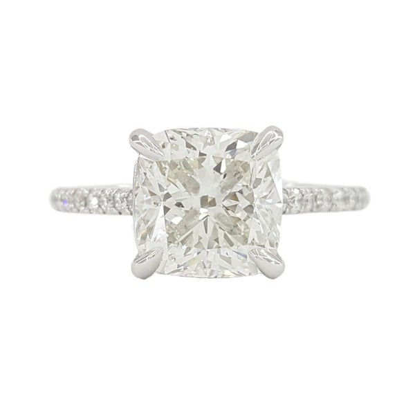 WOW! Platinum 2.79ctw Cushion Cut Diamond Solitaire Engagement Ring Carousel 1