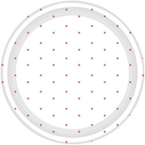 Dots Paper Plates 17cm Round 8CT - Bright Pink - Pack of 8 Carousel 1