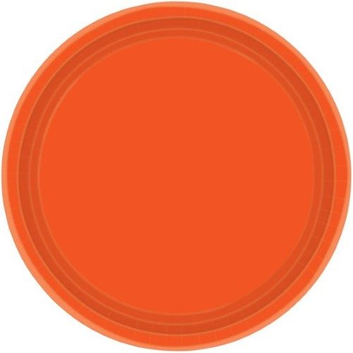 Paper Plates 17cm Round 20CT - Pumpkin Orange - Pack of 20 Carousel 1