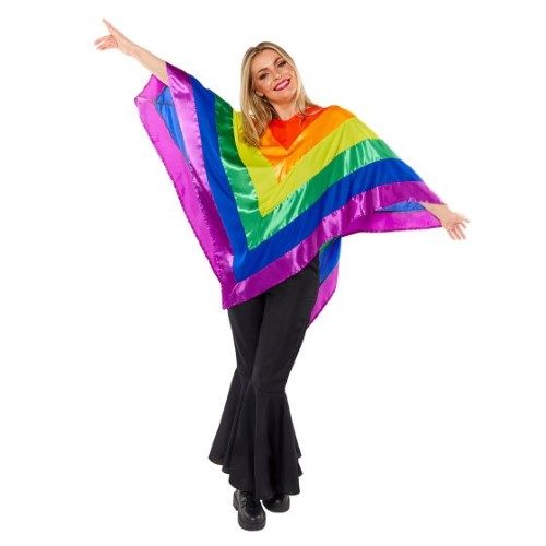 Costume Rainbow Poncho One Size Carousel 1