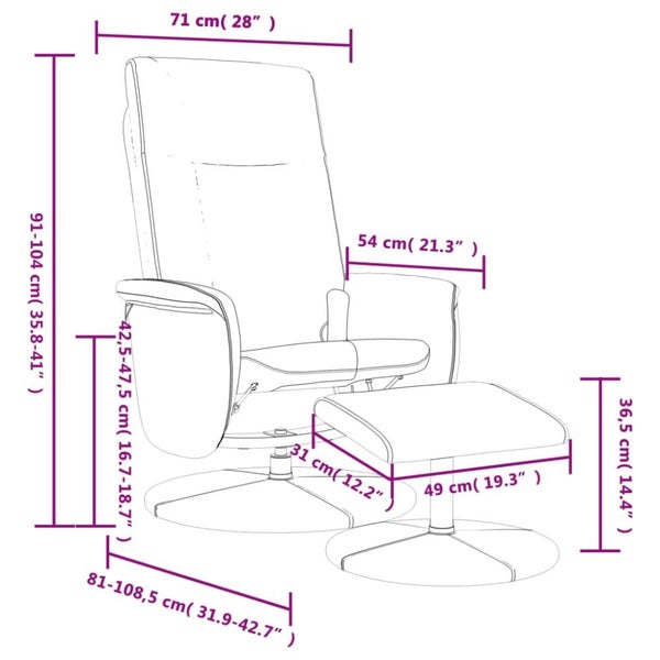 Massage Recliner Chair with Footstool Black Faux Leather Tplpxb Carousel 2