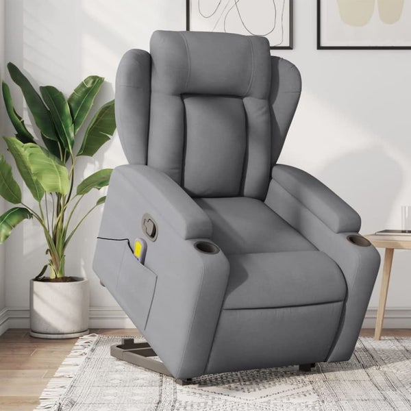 Stand Up Massage Recliner Chair Light Grey Fabric Txbppna Carousel 1