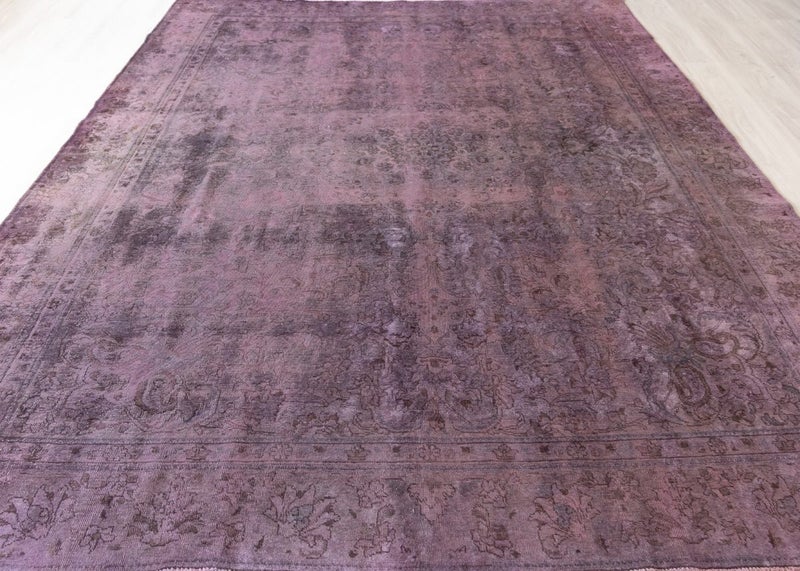 Vintage Overdyed Tabriz Hand-Knotted Wool Persian Rug (Size: 280 X 365 CM) Carousel 1