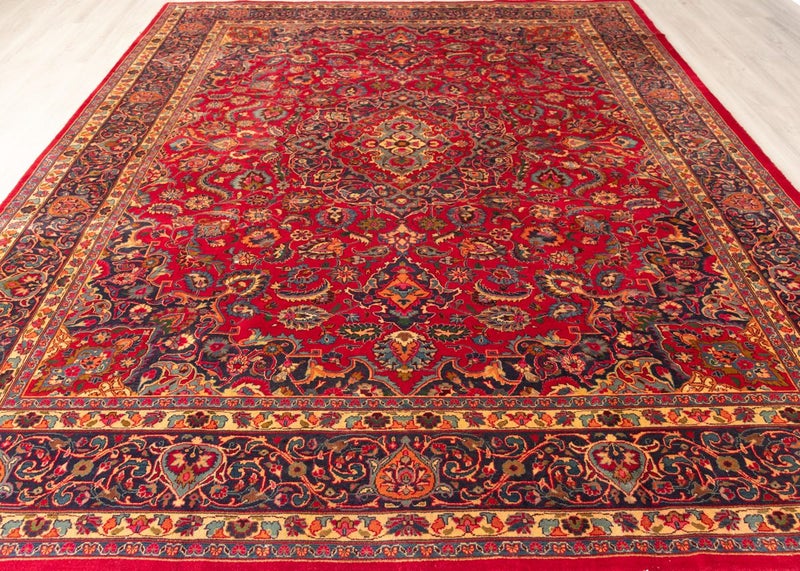 Vintage Yazd Hand-Knotted Wool Persian Rug (Size: 300 X 380 CM) Carousel 1