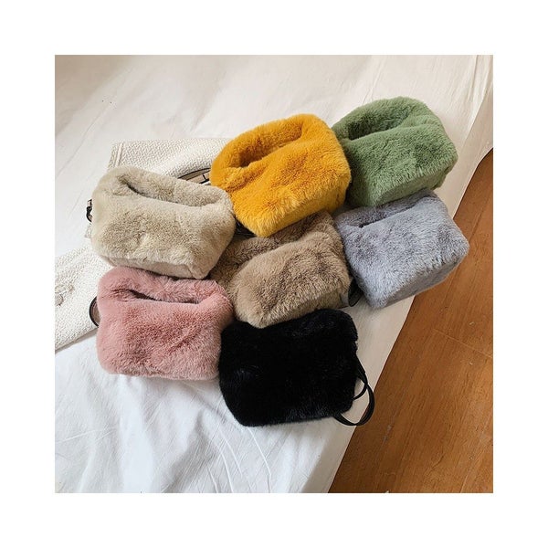 Fluffy Faux Fur Bag Plush Tote Daily Zipper Square Travel Street Crossbody Bag Carousel 2