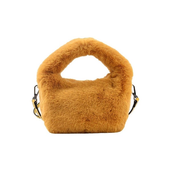 Fluffy Faux Fur Bag Plush Tote Daily Zipper Square Travel Street Crossbody Bag Carousel 1