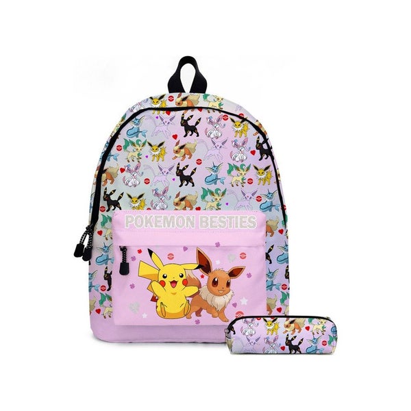 Only Ly Pokemon Patterned School Bag and Pencil Case Multicolor Carousel 1