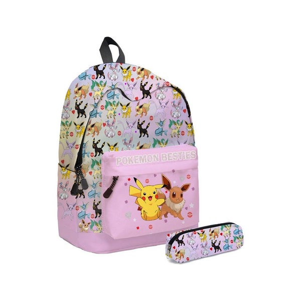 Only Ly Pokemon Patterned School Bag and Pencil Case Multicolor Carousel 2