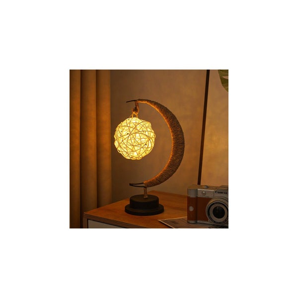 Grand Bazaarr Moon Decorative LED Table Lamp-Black Carousel 2
