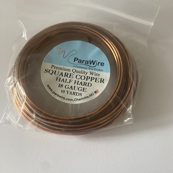 Wire , copper, half hard, square, 18 guage, 10 yards Carousel 1