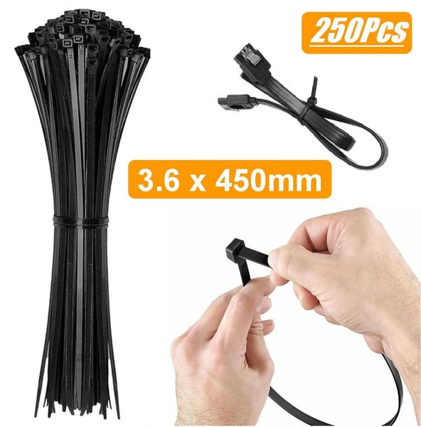 Brand New Havey Duty 250Pcs Zip Ties Neylon Cable Ties *Clearance* Carousel 1