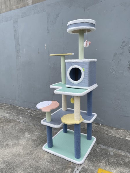 155cm Cat Tree Summer Cooling Surface Scratching Post House Carousel 2